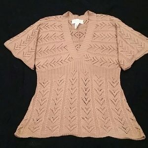 United States Sweaters Open Knit Butterfly Sleeve Top